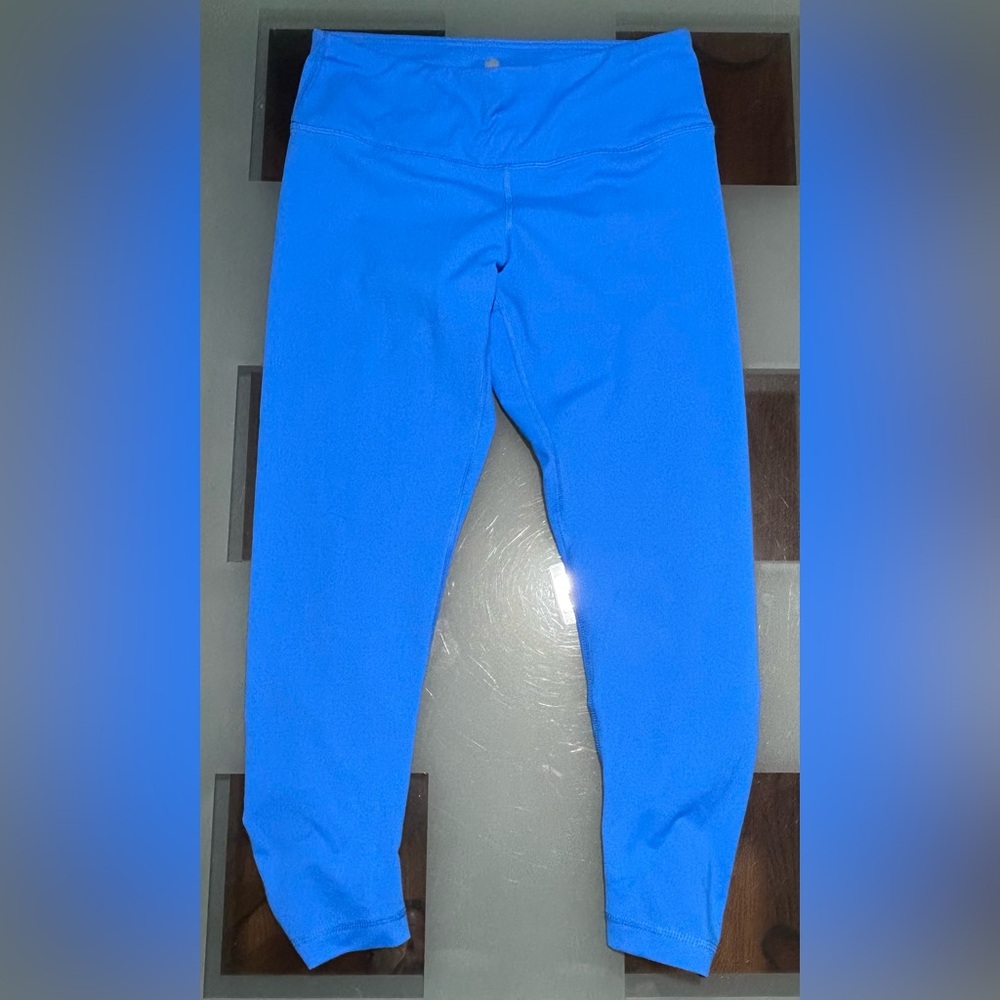 Yogalicious Blue Gathered Ankle Cropped Leggings Size Small